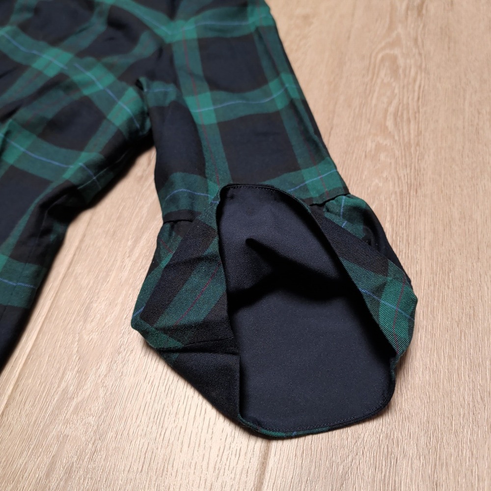 Talbots Plaid Sheath Dress Womens 16P Green Black‎ Excellent Bell Sleeve Lined - Picture 5 of 9